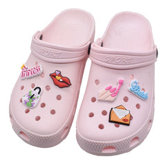 47pcs Makeup Theme Pattern Charms for Clogs PVC Bubble Slides Sandals
