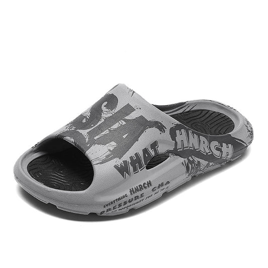 Men's Graffiti Print Pillow Slides Non Slip Slippers