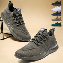 Men's Lightweight Knitted Running Shoes Breathable Sneakers One Size Bigger