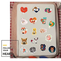 50pcs Fox Waterproof Vinyl Sticker Laptop Luggage Phone Water Bottle