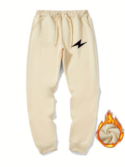 Lightning Pattern Casual Stretch Joggers Men's Sweatpants