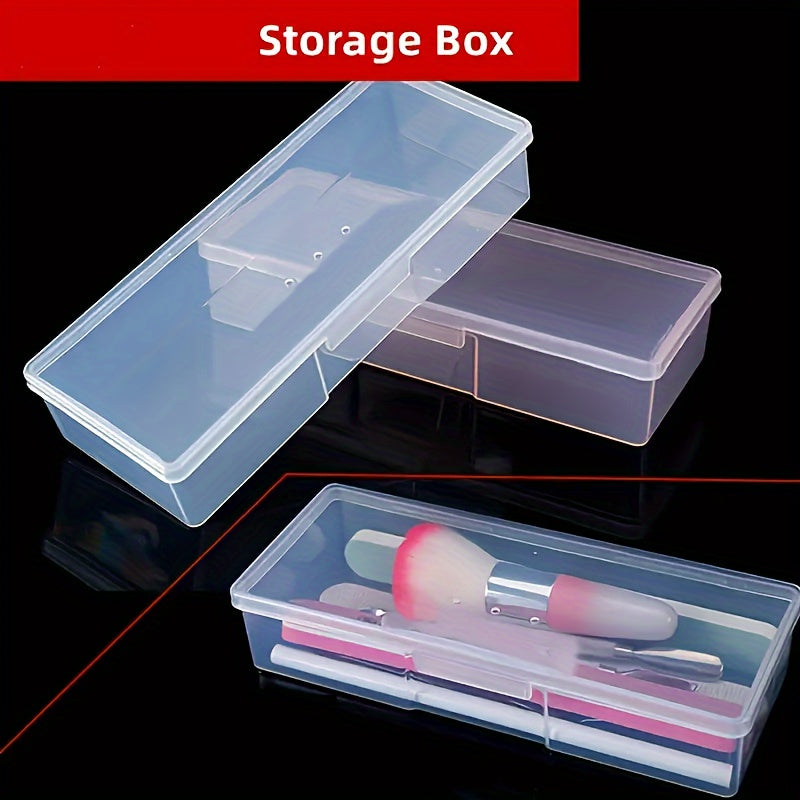 Plastic Nail Art Tool Storage Box, Small Rectangular Case