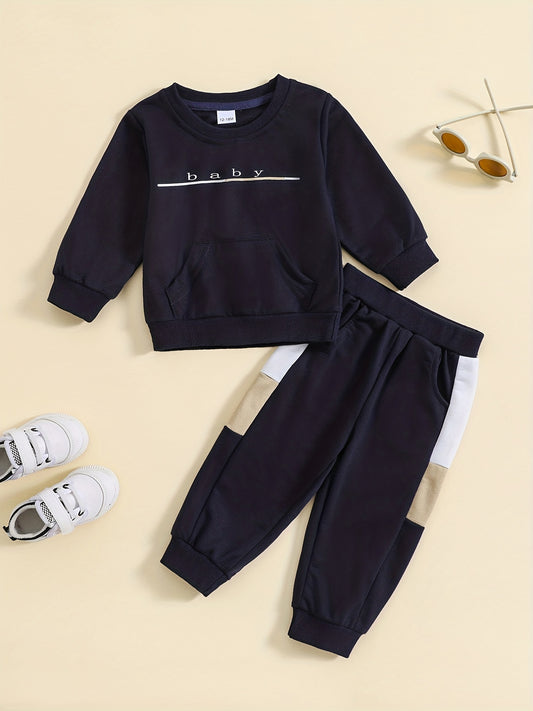 Toddler Boy's Sweatshirt Set Pullover & Trousers Outfit