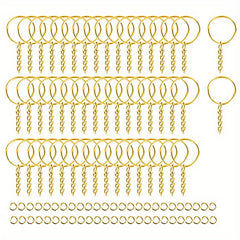 100pcs Keychain Kit w/ 50 Chain Keychains & 50 Jump Ring