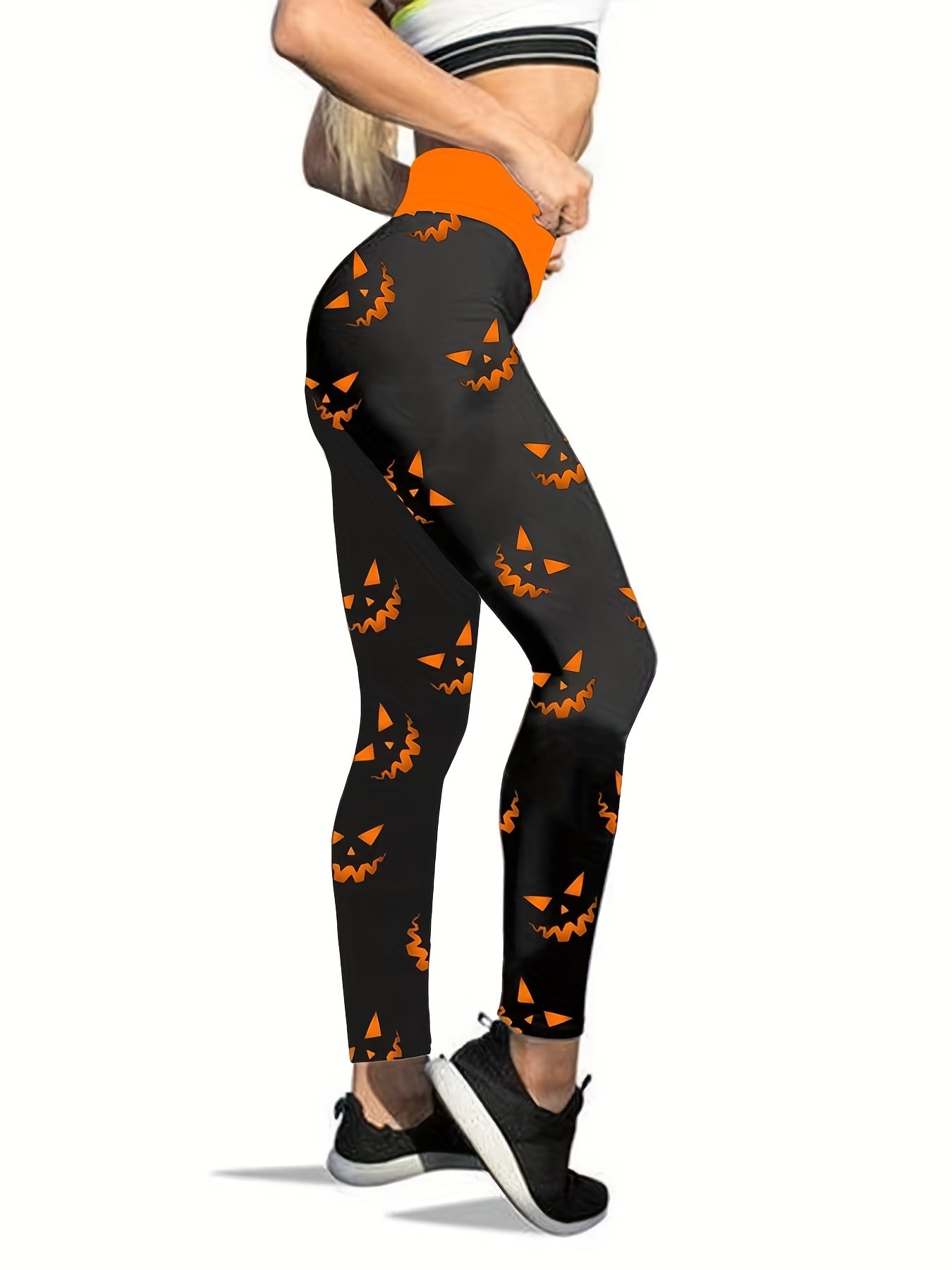 Halloween Print Skinny Leggings High Waist Stretchy Leggings