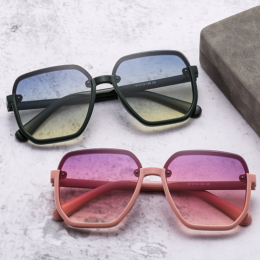 Oversized Square Vintage Sunglasses UV Protection for Women