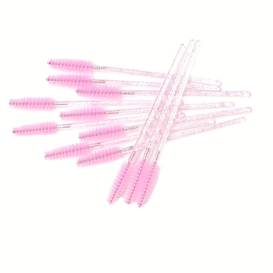 40-Pack Colorful Crystal Mascara Wands Eyelash Brush Spoolies