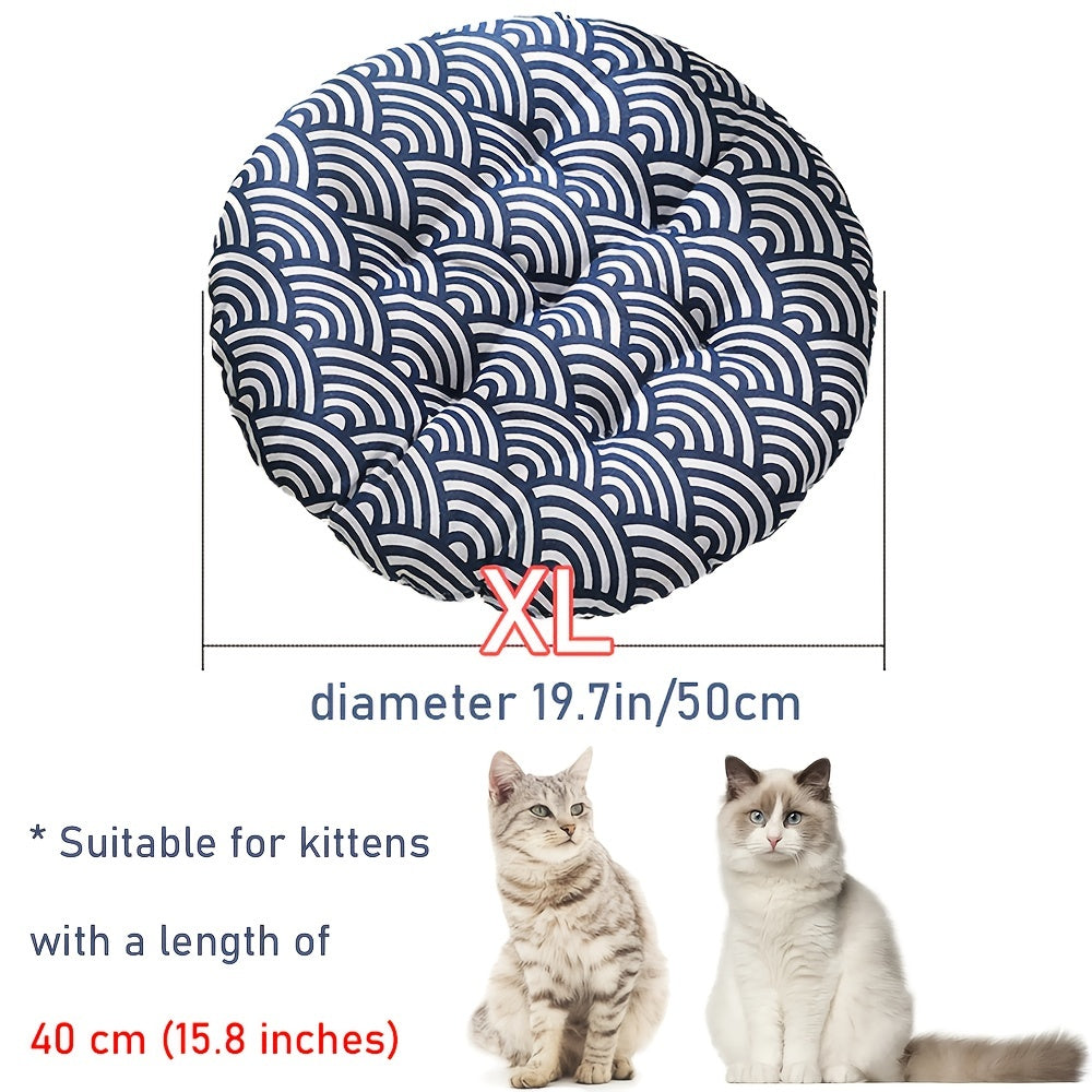 Cozy Round Cat Nest Mat, Thickened Fabric