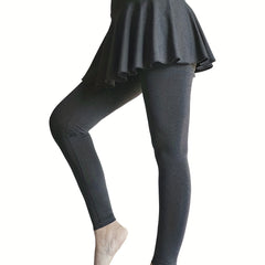 2 In 1 Skinny Leggings Casual Stretchy Skirt Leggings
