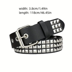 Men's Four Square Pyramid Rivet Punk Belt