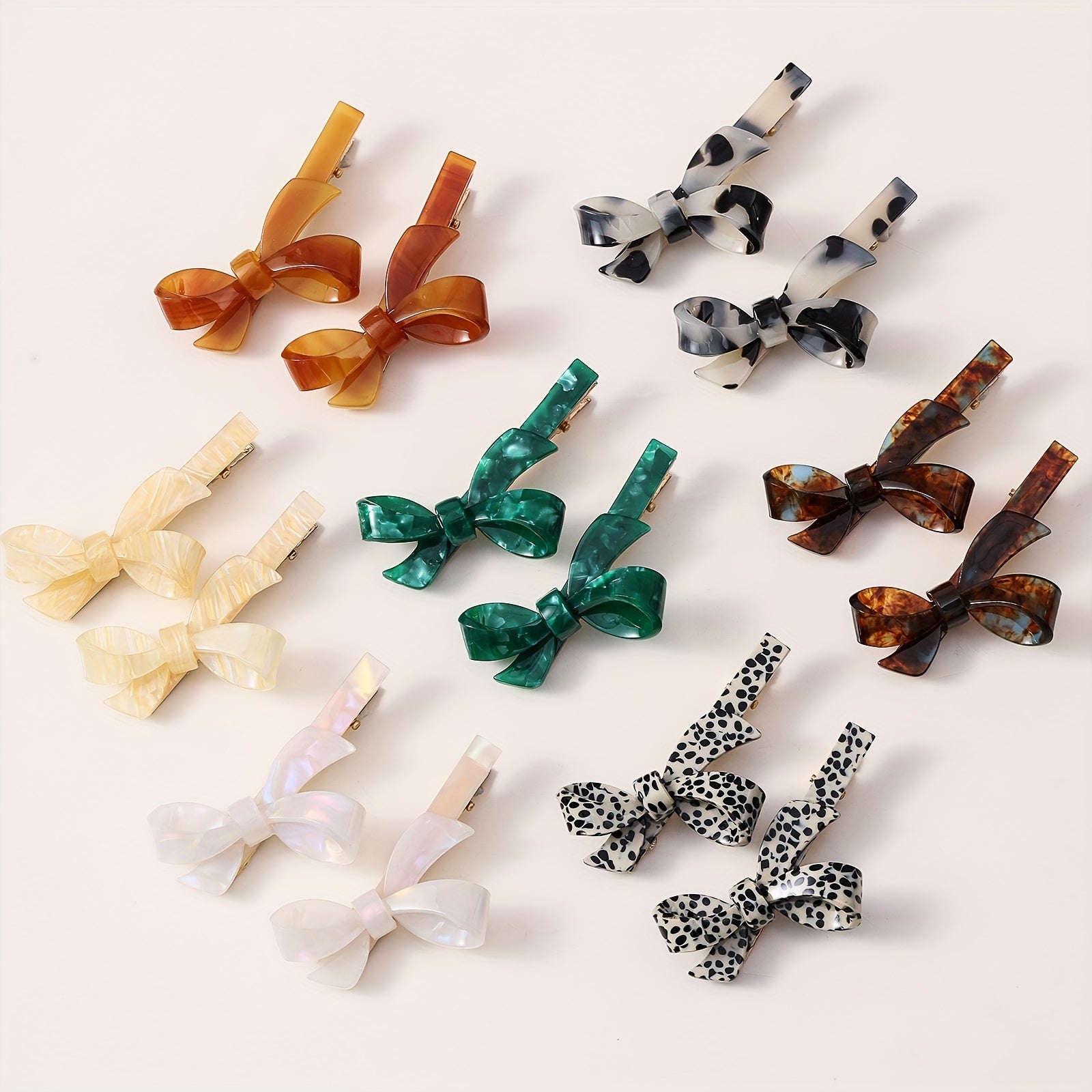 2pcs Gradient Bow Hair Clips for Women Girls