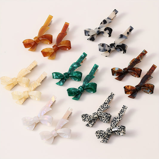 2pcs Gradient Bow Hair Clips for Women Girls