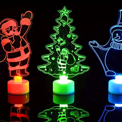Colorful Acrylic Christmas Tree Snowman Santa Claus Decorations