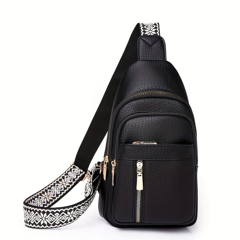 Women's Vintage Chest Bag PU Leather Crossbody Bag