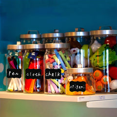 Geometric Circles Kitchen PVC Label Sticker Set