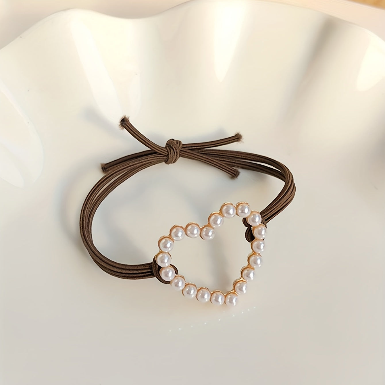Heart Decor Hair Tie Elastic Hair Ring Ponytail Holder