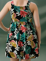  Vacay Cami Dress Women's Plus Tropical Print V Neck Mini