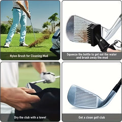 Portable Golf Brush with Removable Hook and Water Storage