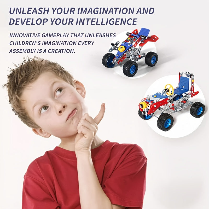 171pcs Retro Car Metal Assembly Building Blocks Nut Toy DIY Halloween
