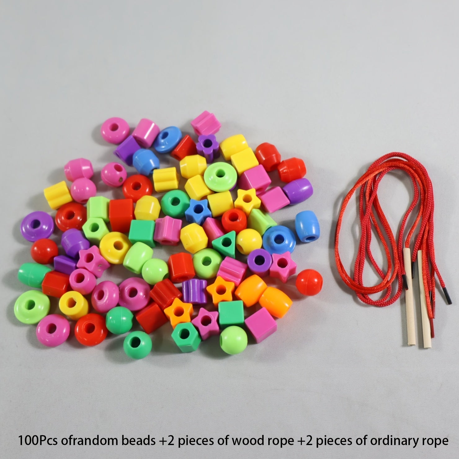 100pcs Colorful Tie Bead Set for Youngsters Shape & Classification