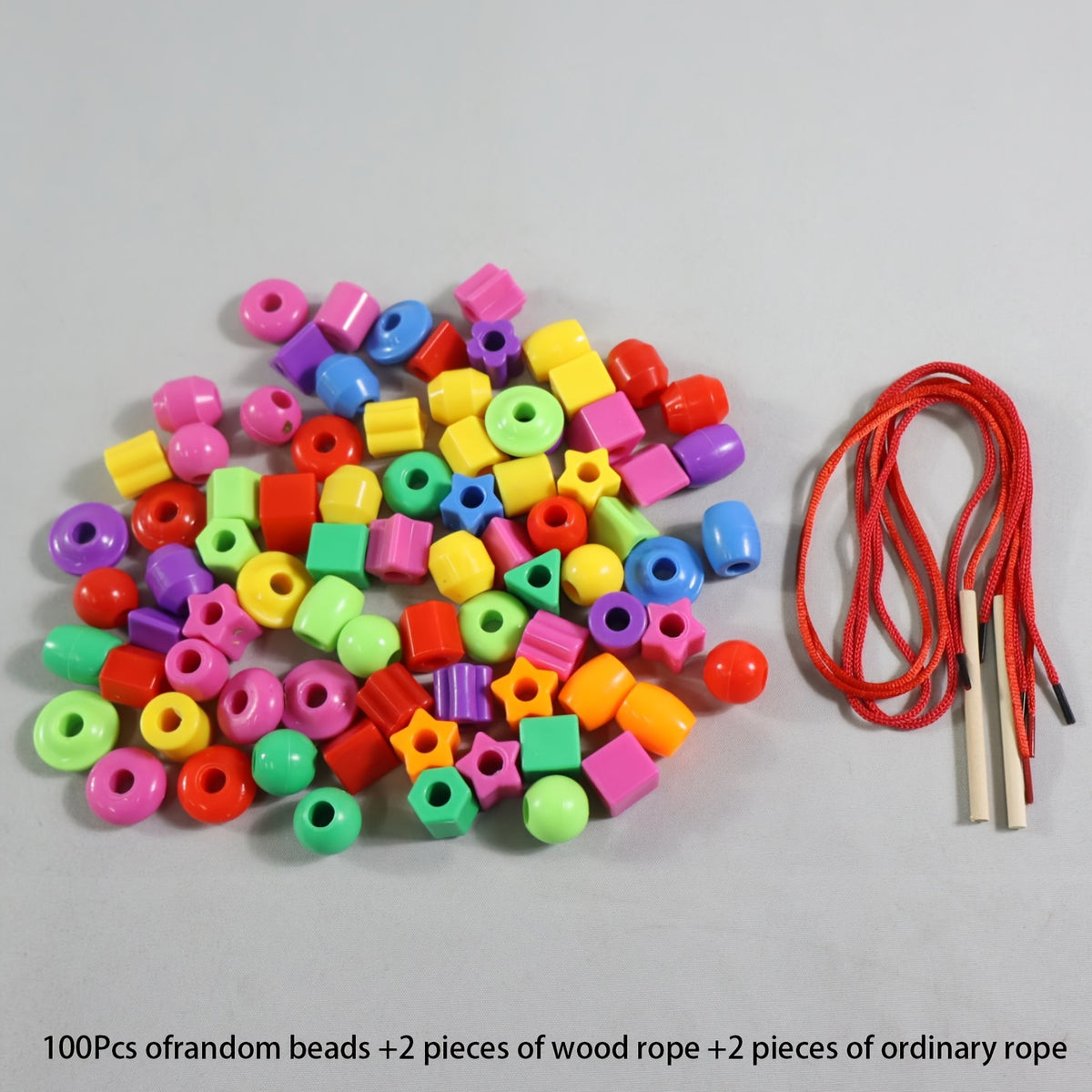 100pcs Colorful Tie Bead Set for Youngsters Shape & Classification