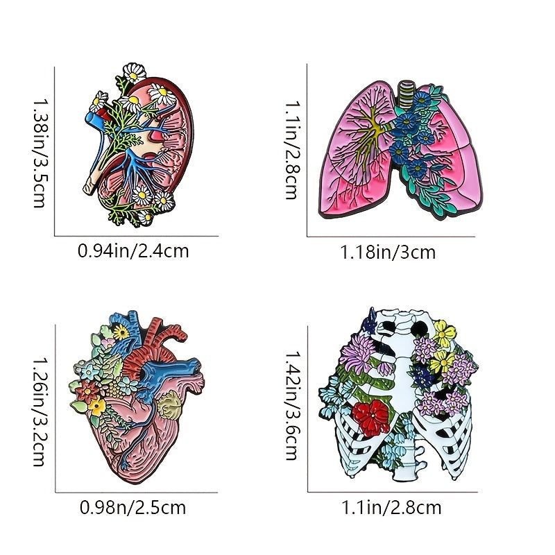 Men's Organ Floral Zinc Alloy Brooch Backpack Accessory