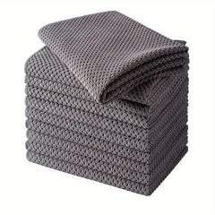 10pcs Waffle Square Plaid Dish Cloths Soft Absorbent Towels