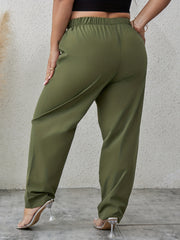  High Rise Straight Leg Pants With Pockets