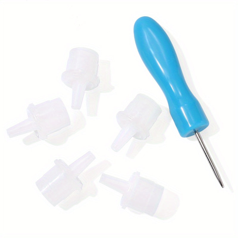 6pcs Blocking Needle Opener & Glue Nozzle Caps Set
