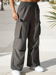  Y2k High Rise Cargo Trousers With Flap Pockets