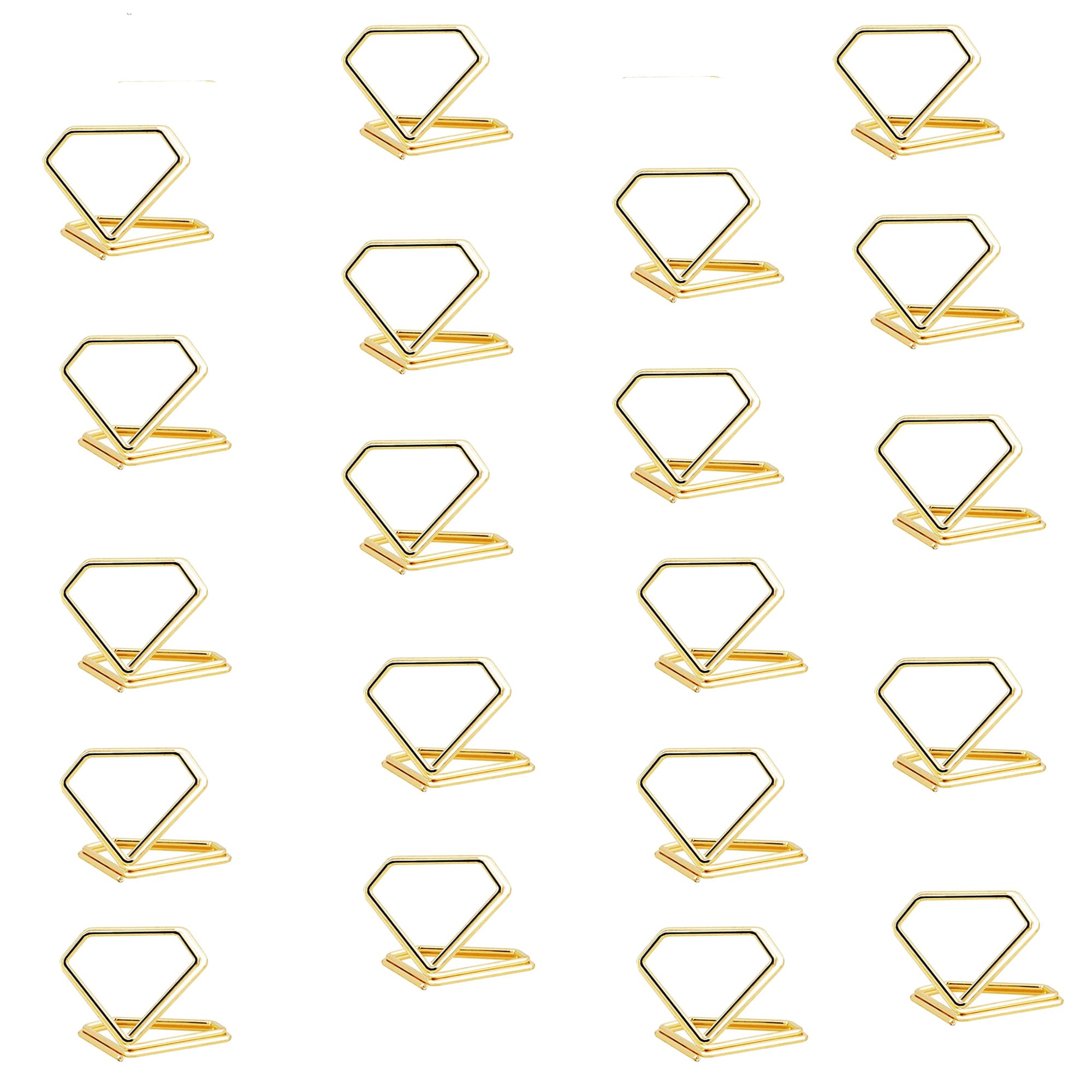Metal Diamond Place Card Holders Wedding Table Number Holder