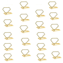 Metal Diamond Place Card Holders Wedding Table Number Holder