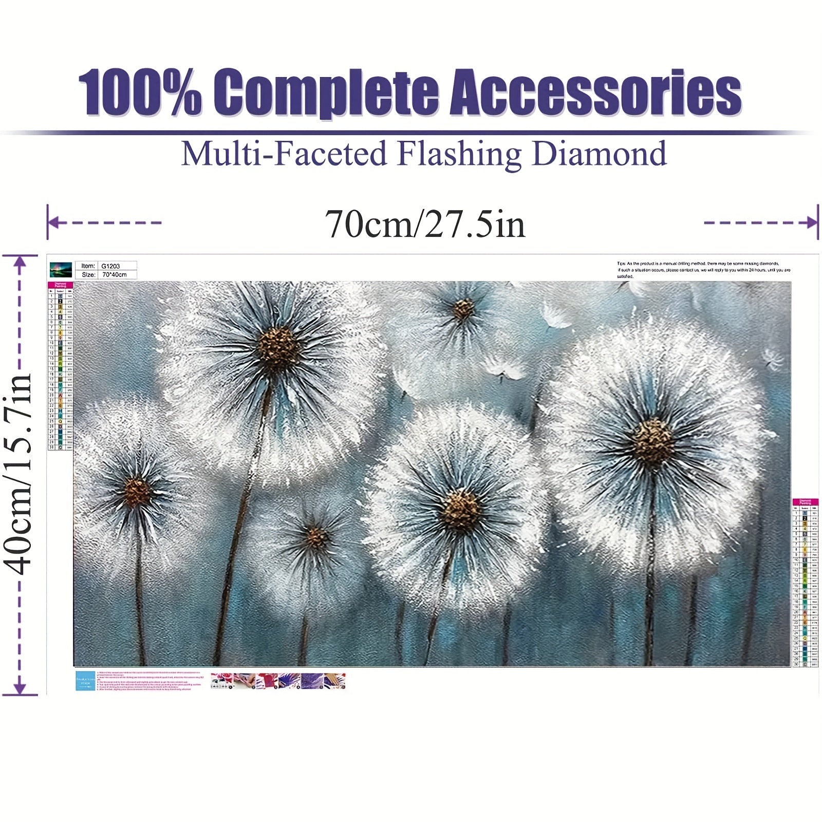 5D Dandelion Flower Diamond Painting Kit - DIY Rhinestone Embroidery Picture