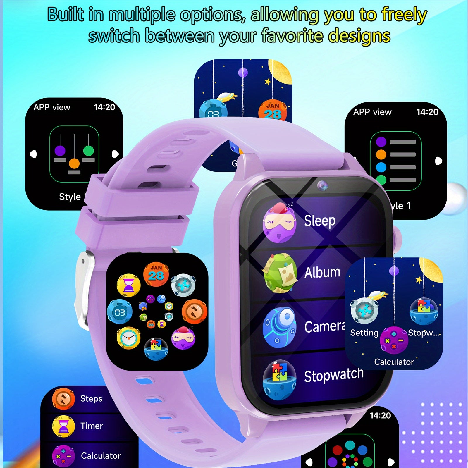 Kids' Smartwatch with Camera Pedometer Flashlight Calculator Calendar