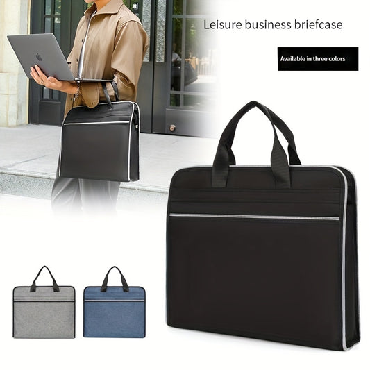 Portable Briefcase Meeting Office Zippered Document Organizer