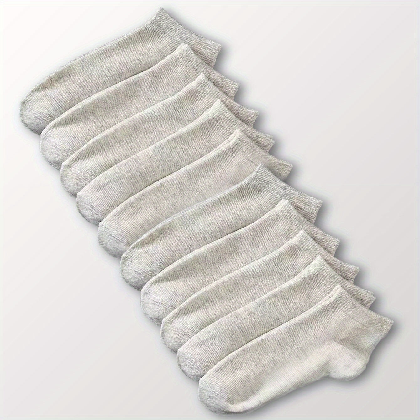 10 Pairs Low Cut Solid Socks Soft & Comfy Women's Stockings