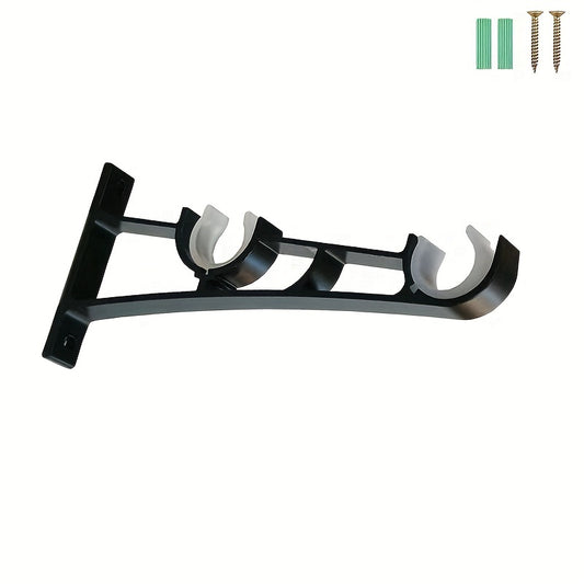Heavy Duty Double Curtain Rod Hanger Wall Mount Hooks Metal Holder