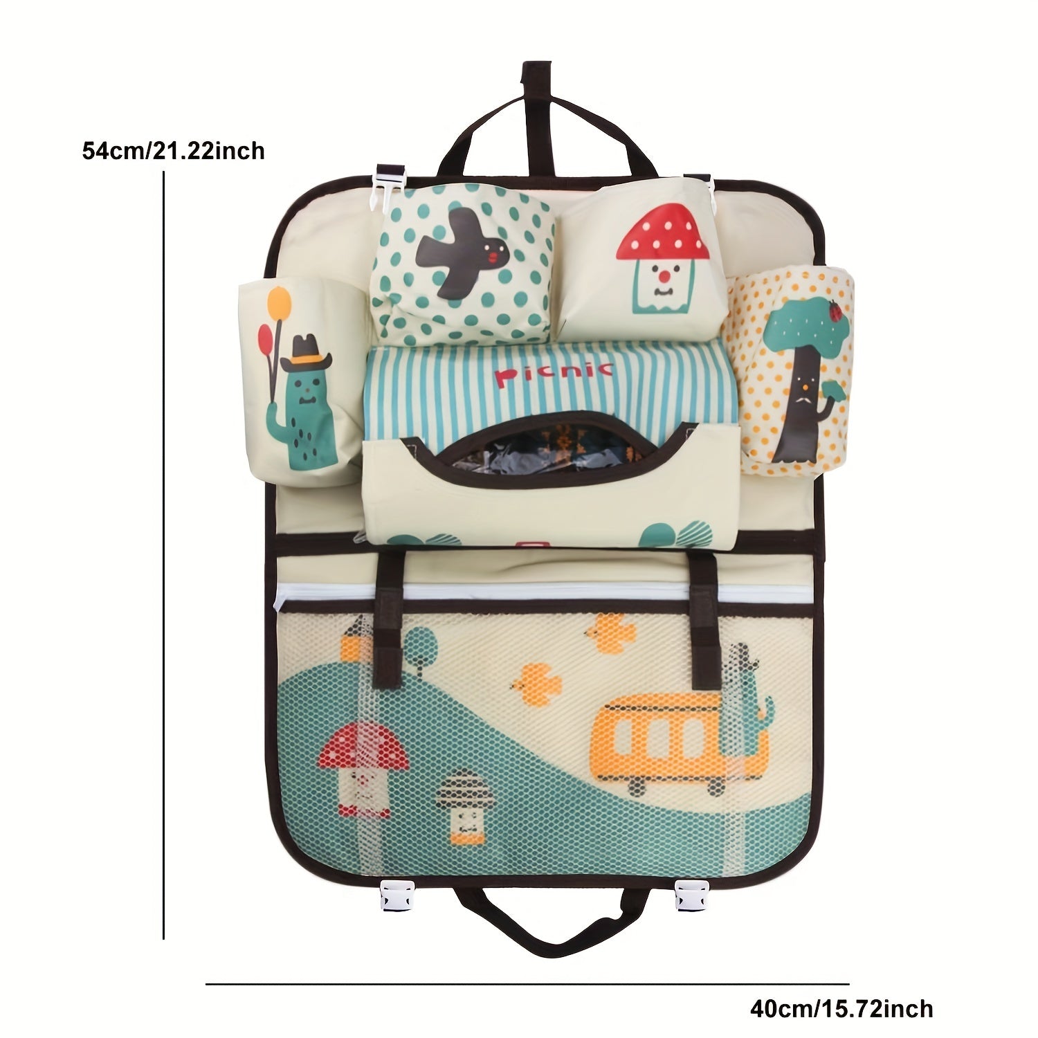 Cartoon Car Seat Back Storage Bag with Large Capacity