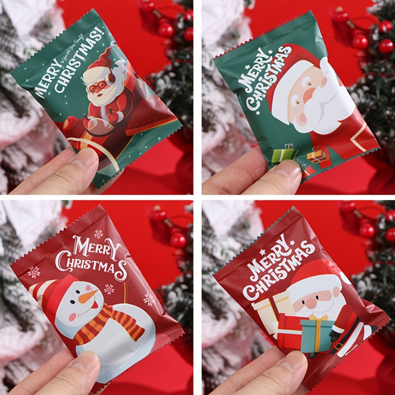 100pcs Christmas Aluminum Film Packaging Bag For Cookies Biscuit And Candy