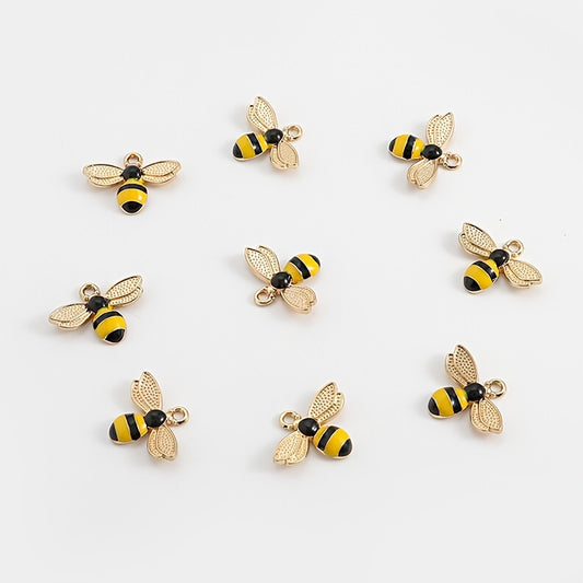 30pcs Golden Bee Shape DIY Ear Pendant Necklace Bracelet Jewelry Accessories