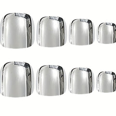 24pcs Silvery Mirror Press On Toenails with Glitter