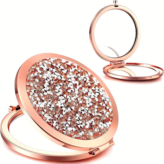 Compact Mirror 2X 1X Magnification for Purses Handheld Mirror