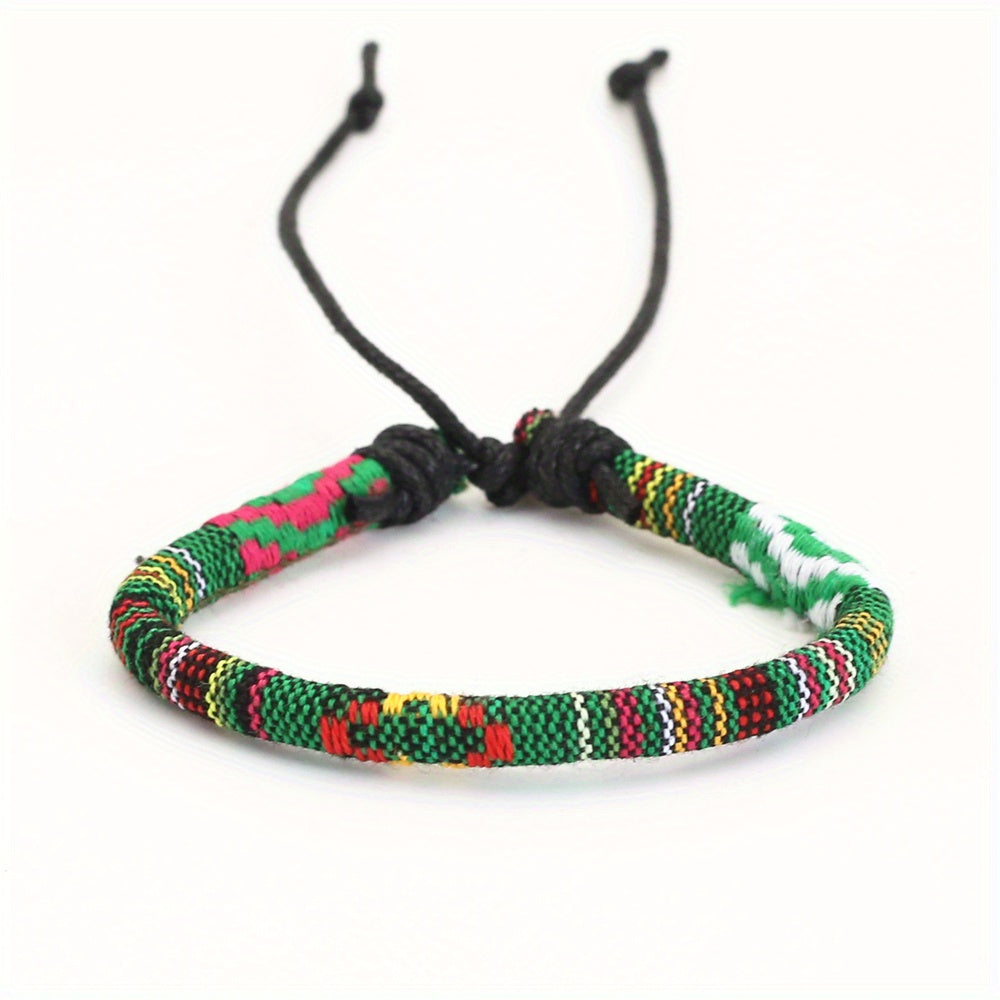 Ethnic Style Pattern Printing Woven Bracelet Men's Novelty Casual Gift Jewelry