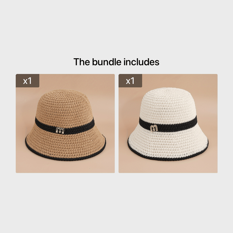 Retro Hollow Summer Sunscreen Bucket Hat British M Mark