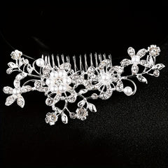 Bridal Rhinestone Hair Comb Faux Pearl Wedding Accessories