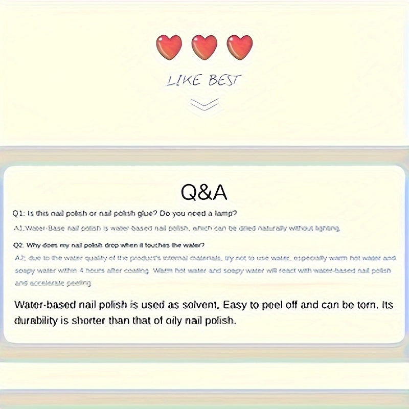 KAIMAIC 10ml Nail Polish Set Quick Dry Peel Off Long Lasting