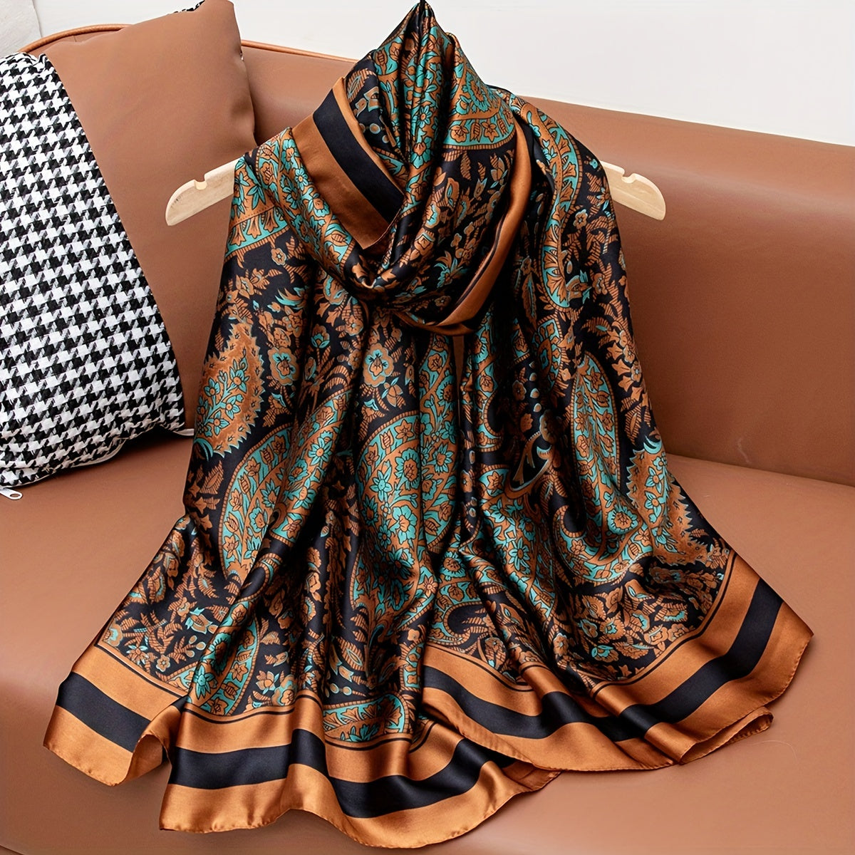 Retro Paisley Scarf Shawl Wrap Casual Head Wrap for Daily Gift
