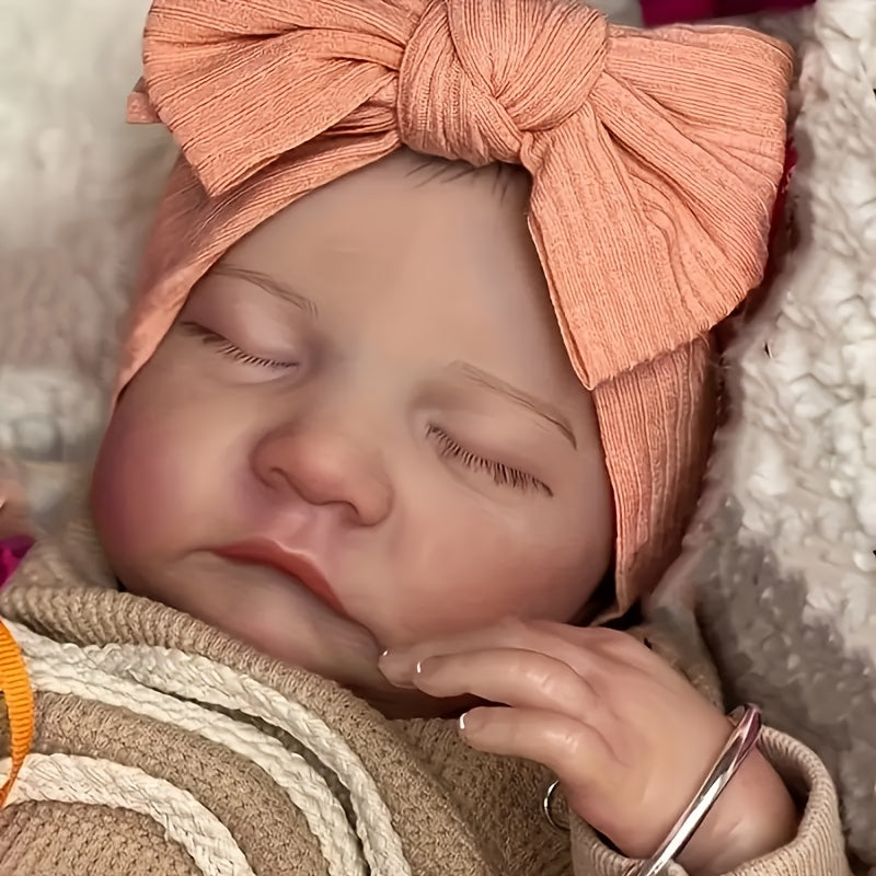Cuddly Bebe Reborn Doll Soft Cloth Body & Painted Hair Lifelike Baby Doll
