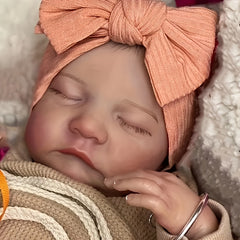 Cuddly Bebe Reborn Doll Soft Cloth Body & Painted Hair Lifelike Baby Doll