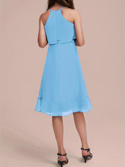 Girls Asymmetrical Ruffle Trim Cami Bridesmaid Dress